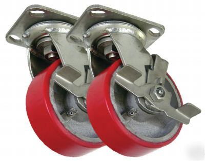 5 x 2 poly on swivel caster with brake â€“ industrial