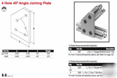 6 (#4346) 4-hole angle joining plates (80/20 inc)alum