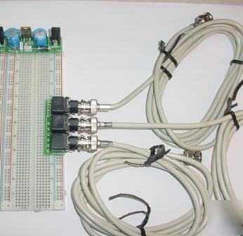 Bnc breadboard quick connect plugin w/3 6' cables #5059