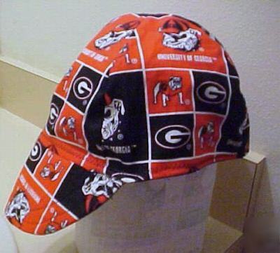 Georgia bulldogs red reversable welder cap hats 