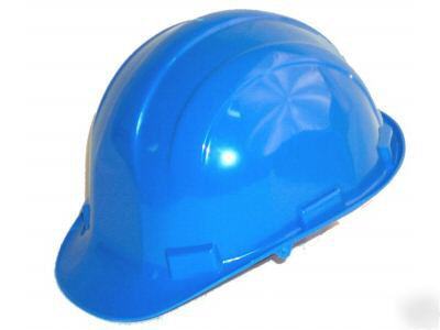 Hard hat hats safety helmet 4 point suspension blue