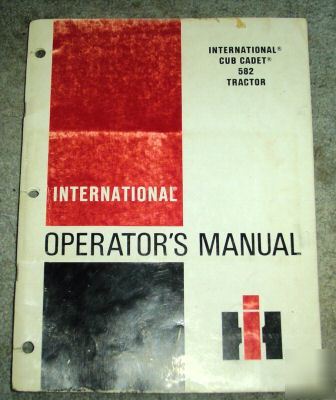 Ih 582 cub cadet lawn tractor operator's manual book