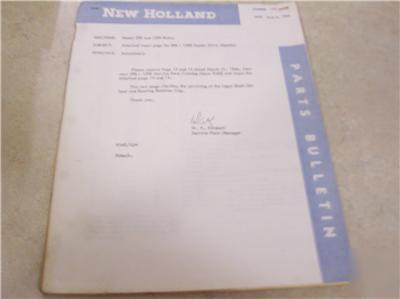 New 1966 holland 290 1290 baler parts bulletin & insert