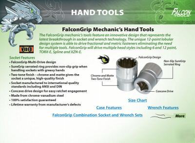 Socket set falcongrip 1/4 in. drive 38 pc. in case