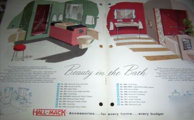 1950's hall-mack bath accessories brochure, colorful