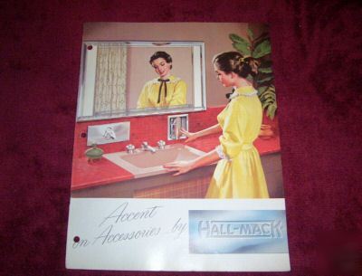 1950's hall-mack bath accessories brochure, colorful