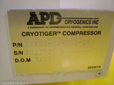 Brooks automation cryotiger compressor T1101-01-000-14