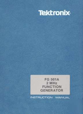 Tek FG501A service/operating manual in dual resolutions
