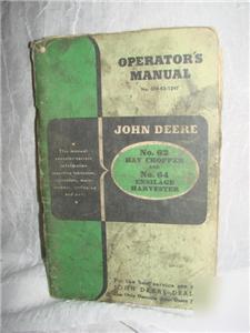 John deere hay chopper ensilage harvester oper manual