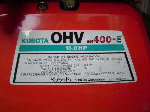 Kubota generator arx 6500 no 