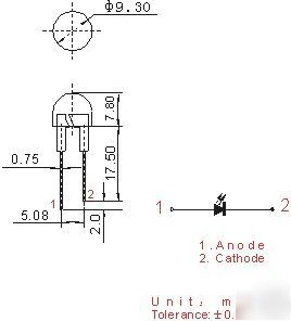 100PCS 0.5W power dip led,10MM,8MM,15LM at 140DEGREE