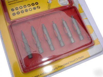  6 pc damaged screw & bolt remover 