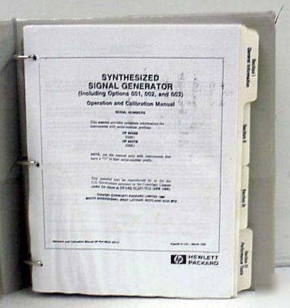 Agilent hp 8656B/8657B sig gen oper/cal man 08656-90274