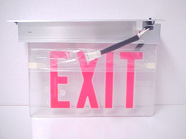 Lithonia lighting edge lit led emergency exit sign red