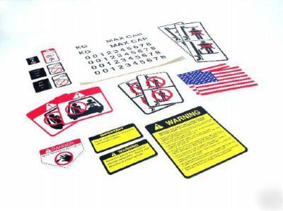 Universal forklift decal kit