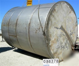 Used: tank, 10,000 gallon, 304 stainless steel, vertica