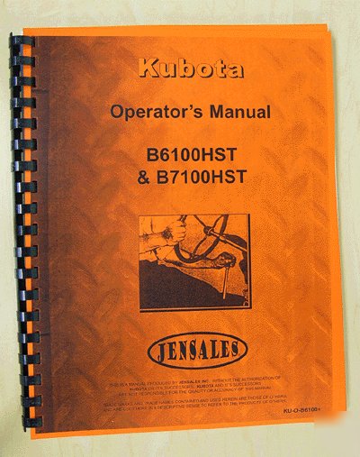 Kubota B6100HST, B7100HST operator manual (ku-o-B6100+)