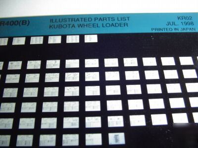 Kubota R400(b) wheel loader parts catalog microfiche