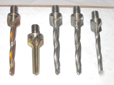 5 asst cleveland & omark hs/cobalt drill reamers, nos 