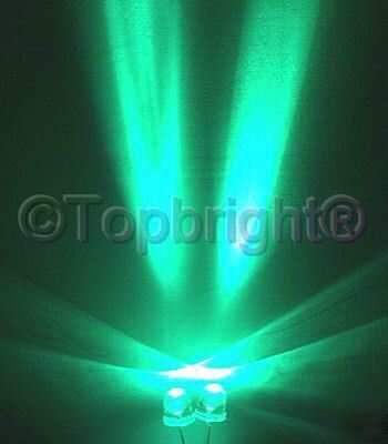 100 pcs mega bright green led 10MM 60,000 mcd f/r