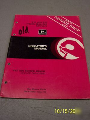 John deere operators manual dealer copy sprayer 210 220