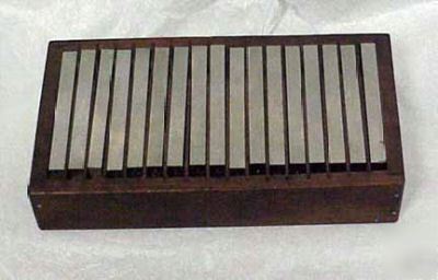 Machinists fractional gage block set 17 piece 1/8