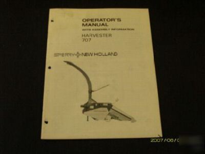 New holland 707 forage harvester operators manual