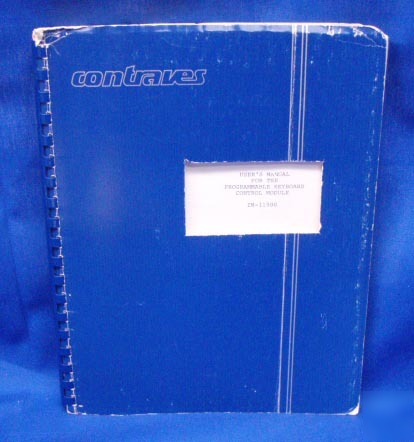 Contraves im-11500 prog. keyboard module user's manual