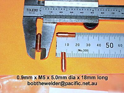 Mig tips 0.9 x M5 x 5.0 dia x 18 long