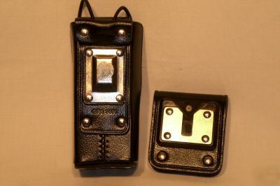 New midland / maxon heavy duty leather case swivel belt