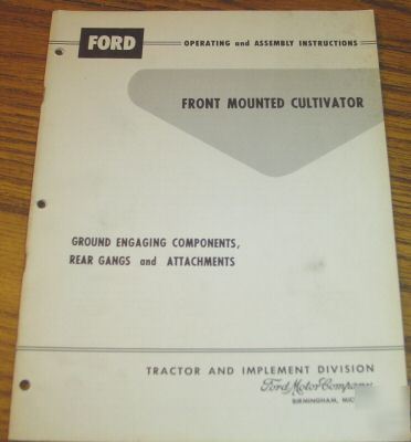 Ford 6000 701 901 tractor cultivator operator's manual