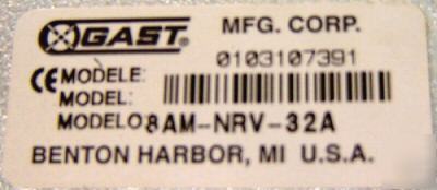 Gast 8AM-nrv-32A air driven gear motor; unused (5084)