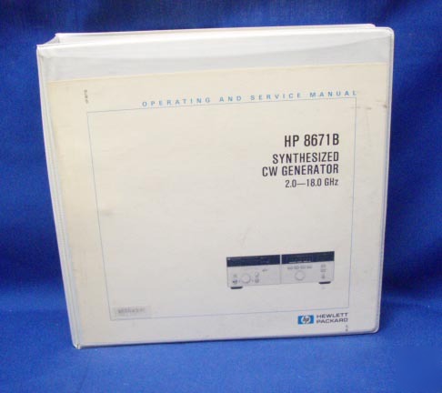 Hp 8671B synthesized cw generator op & service manual