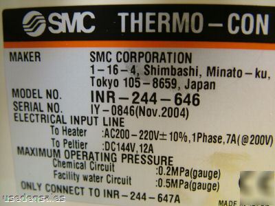 New smc thermo-con water-cooled heater inr-244-646 