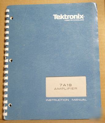 Tek tektronix 7A19 original service/operating manual