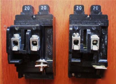 Two pushmatic double duplex 2 20 amp 2 pole breaker