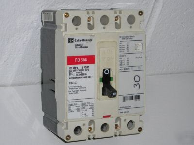 Cutler-hammer circuit breaker, 100A, 600V, FD3100