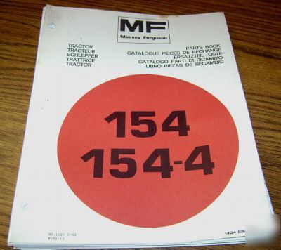 Massey ferguson 154 154-4 tractor parts catalog manual