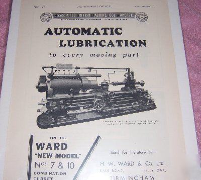 New 1932 ward model no 7& 8 turret lathes advertisement