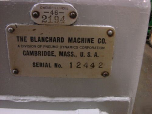 Blanchard model 20K36 rotary surface grinder 