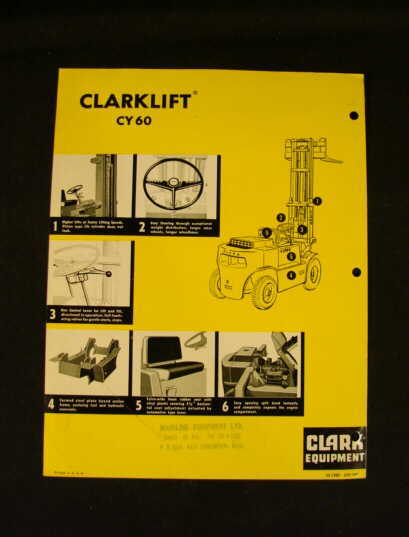 Clark clarklift CY60 fork lift truck brochure 1959 rare