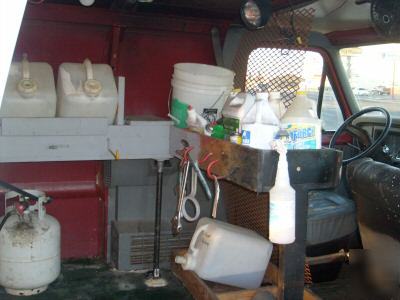 Complete carpet cleaning van and equipment
