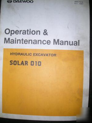 Daewoo operation and maintenance manual solar 010 excav