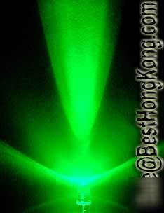 Green led set of 100 super bright 5MM 40000MCD+ f/r