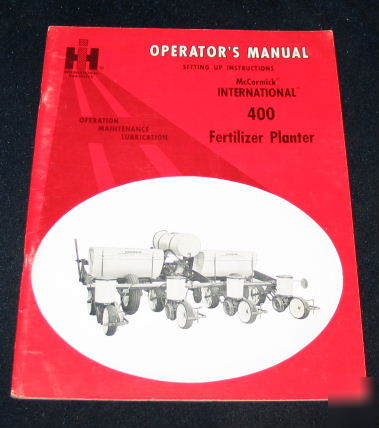 Ih intl harvester 400 fertilizer planter