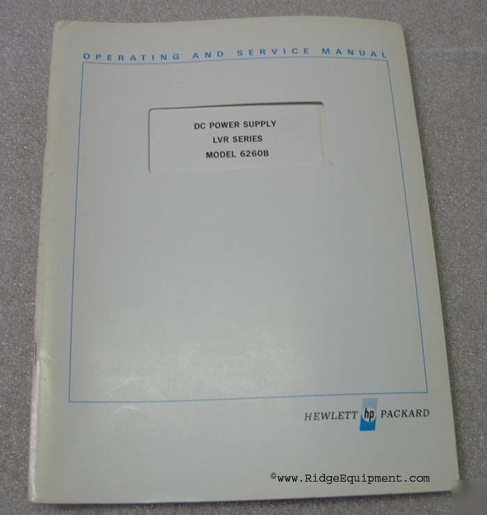 Hp 6260B dc power supply operating + service manual []