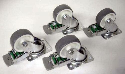 Manner/hanko plate swivel caster - set of 4