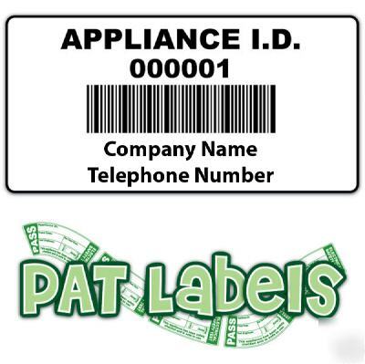 Pat labels - 1000 personalised barcode labels
