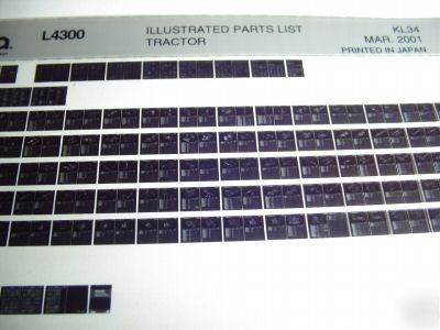 Kubota L4300 tractor parts catalog book microfiche