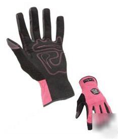 Pink work gloves for women from ironclad tuffchix small